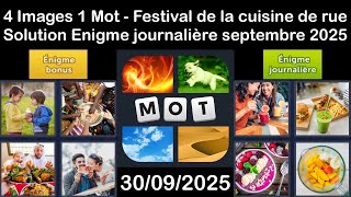 4 Images 1 Mot - Festival De La Cuisine De Rue - 30092025 - Solution Énigme Journalière -Septembre