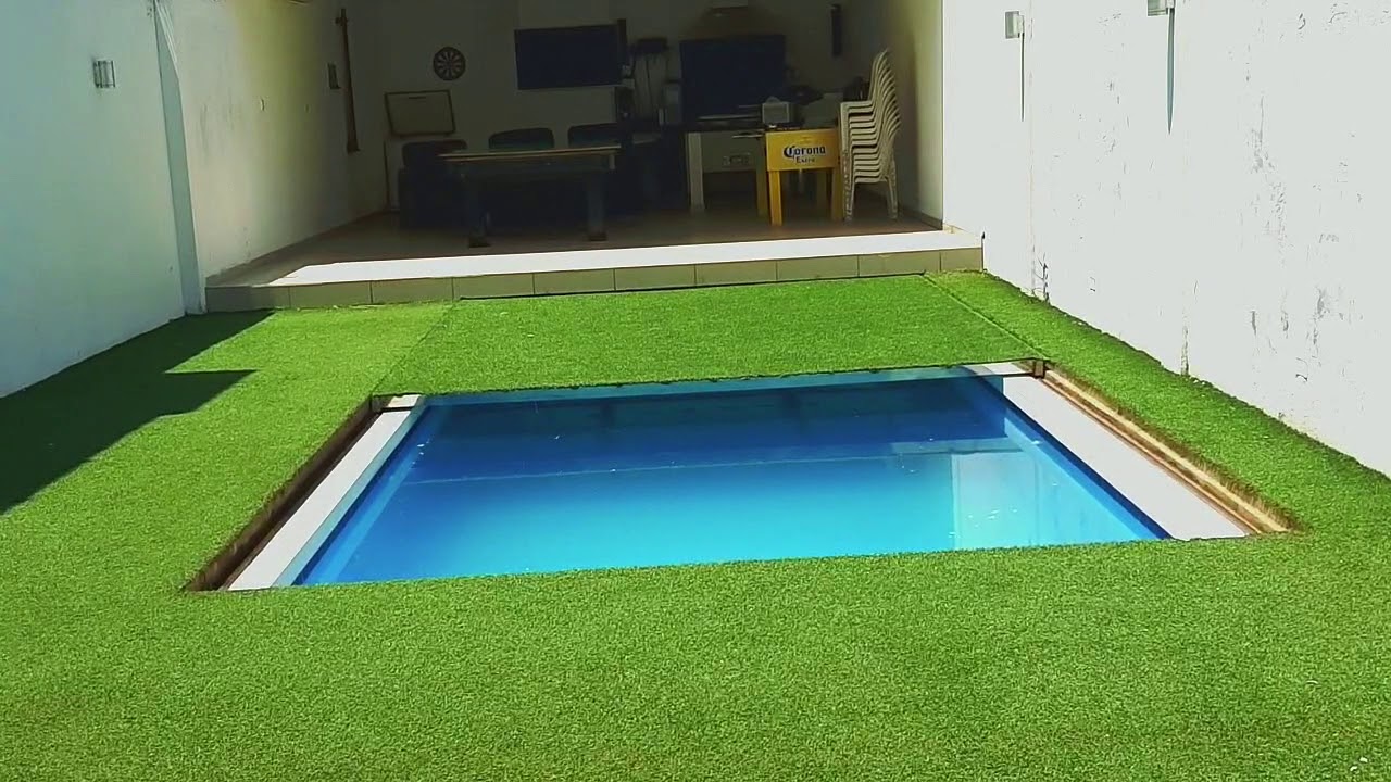 Piscina con tapa escondida en jardín YouTube