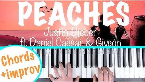 How to play PEACHES - Justin Bieber | Easy Piano Chords Tutorial & Improv
