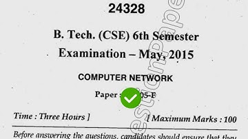 2015 Mdu BTech CSE 6th Sem Computer Netwoks Question Paper