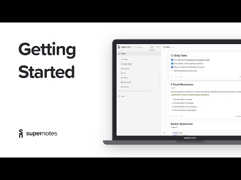 Supernotes | Getting Started
