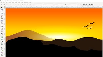 Cara Menggambar Sunset Pegunungan dengan Inkscape - Tutorial Inkscape Bahasa Indonesia