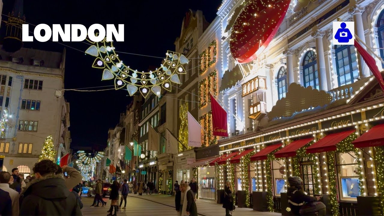 London Night Walk 🇬🇧 Oxford Street & MAYFAIR 🎄 Magic CHRISTMAS LIGHTS