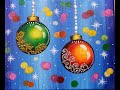 Christmas ornaments / Canvas painting / painting for beginners/ step by step easy Acrylic painting