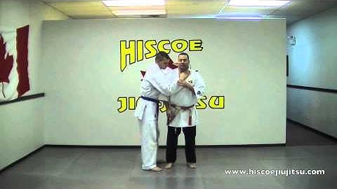 Self Defense Technique - Two hands on throat from the side arms bent - Hiscoe Jiu-Jitsu
