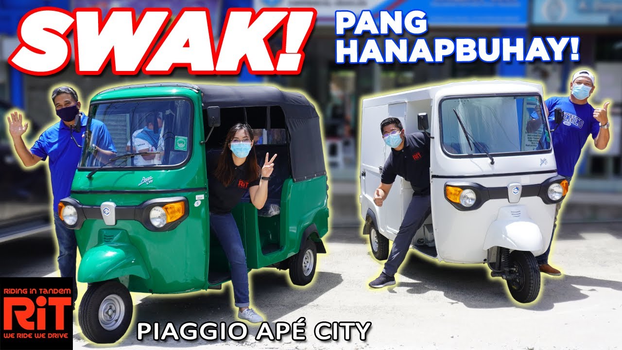 Piaggio Ape City : Trike, Tricycle Sasakyang Pang hanapbuhay - YouTube