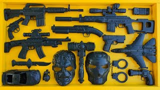 AK47 gun, M16 weapon, Glock pistol, Shotgun, Cowboy pistol, Revolver, Sniper Rifles, machine gun