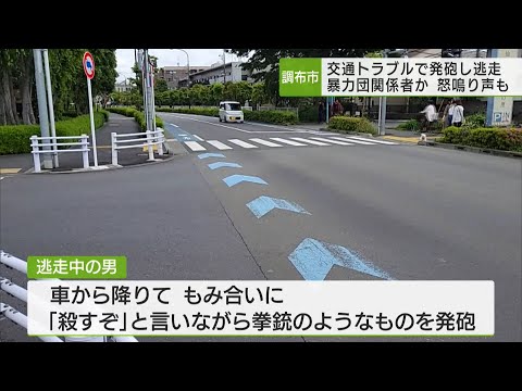 調布市 男が拳銃のようなものを発砲 車で逃走／Man fired what appeared to be a handgun and fled in a car.