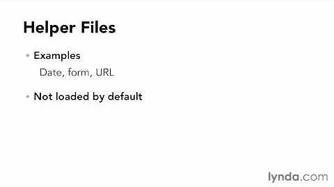 Using a helper to perform tasks CodeIgniter PHP - part18