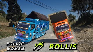 GTA 5 Version: Rollis Truck Swerving Duel VS Police Woman