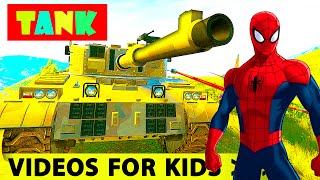 tank cartoon cars funny spiderman children