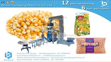 Popcorn kernels automatic packing machine with weighing, printing and labeling