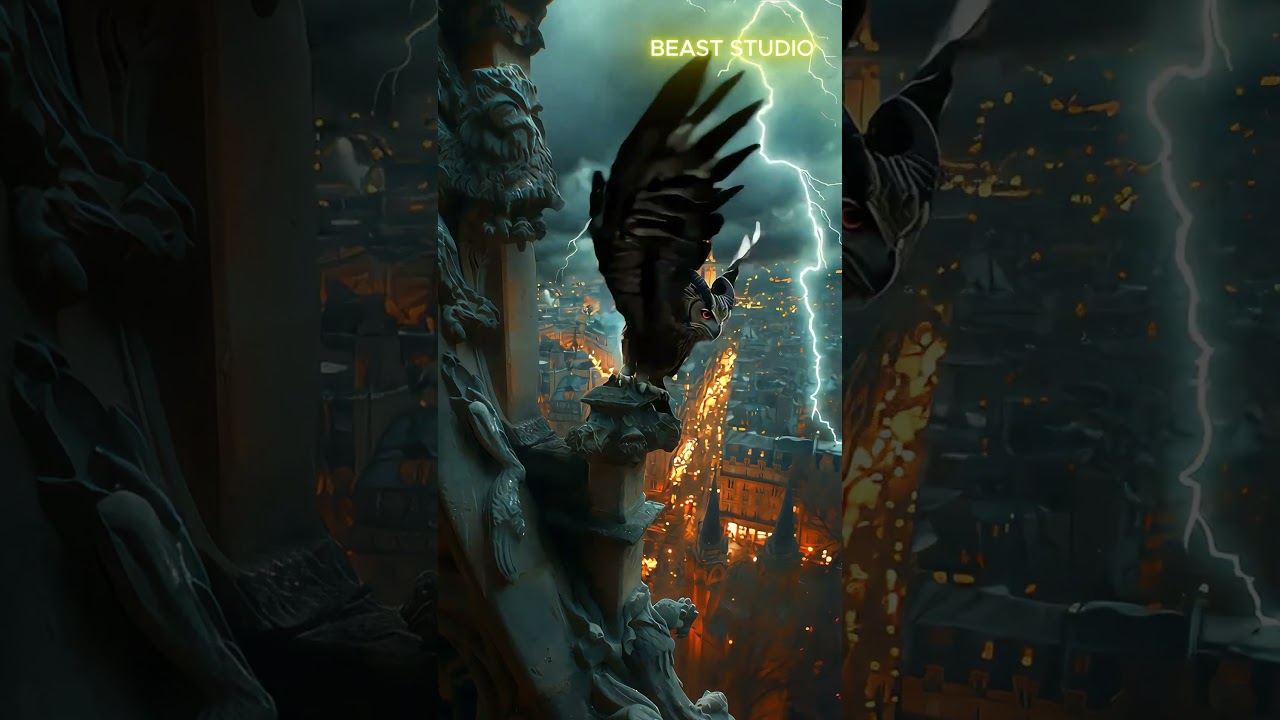 Magical Owl with Goat Horns in the City | Mystical Creature Flies Through the Urban Jungle