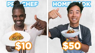 $10 vs $50 Comfort Meal: Pro Chef & Home Cook SHOWING OFF!! #ad