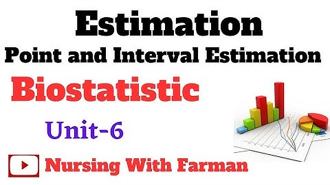ESTIMATION | Point and Interval Estimation | BSN Biostatic Chap-6 | Biostatistics lecture By Farman.