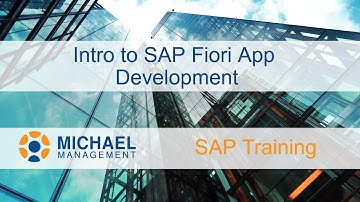 Intro to SAP Fiori App Development