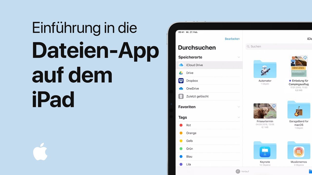 Einfuhrung In Die Dateien App Auf Dem Ipad Apple Support Youtube