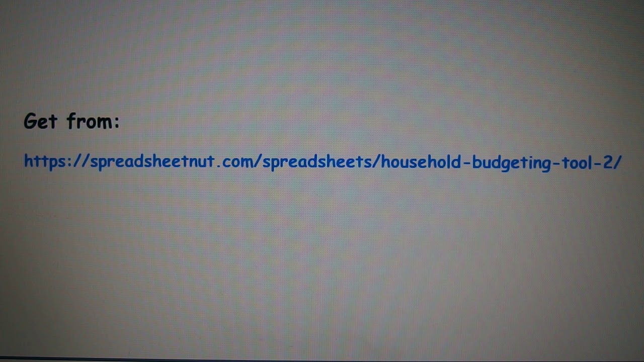 Household budgeting tool youtube