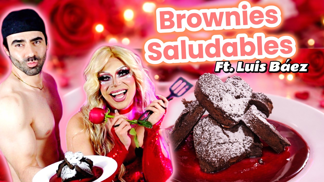 🍫♥️ Brownies SALUDABLES en Forma de Corazón para San Valentín ft. Luis Baez | Fifi Estah Cocina 👩‍🍳✨
