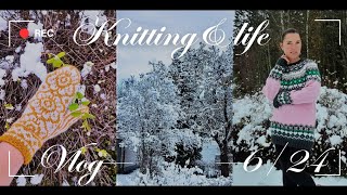картинка: VLOG 6/24 ~ вяжу из будущих остатков ~ свитер готов ~ зима пришла
