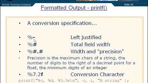 Formatted Output Printf PT1 - 03 - Chapter 08