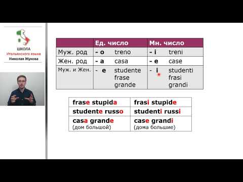 3-й урок.Число и род существительных и прилагательных.Итальянский с упражнениями.Курс Николая Жукова