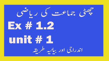 Exercise 1.2 Class 6 Maths Unit No 1 Tabular And Descriptive Form Of Set In Urdu Part 1 Bayania Tari