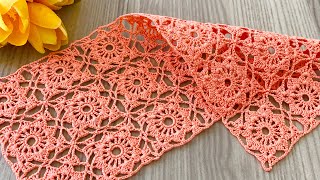 No Cutting Thread❗️MOTIF LOOK How to Make a Magnificent Square Crochet Pattern