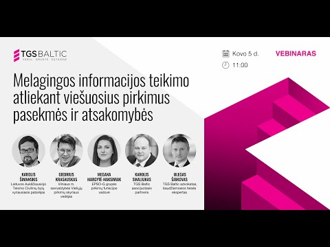 Vebinaras | Melagingos informacijos teikimo atliekant viešuosius pirkimus pasekmės ir atsakomybės