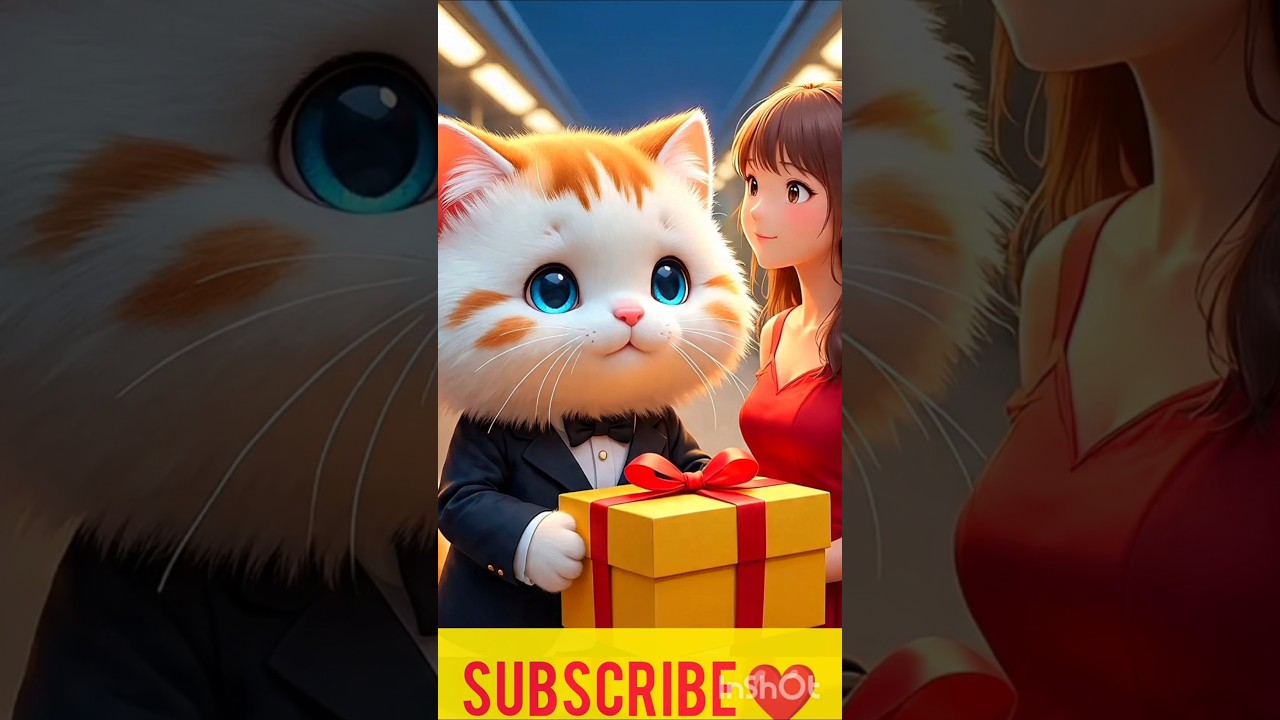 😻🎁 Cat Boyfriend Surprises Girlfriend with a Gift Box | Cutest Reaction Ever! 💕🐾 