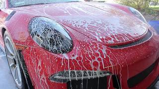 Porsche GT3RS Ceramic Coating Hydrophobic Properties on Xpel Ultimate PPF