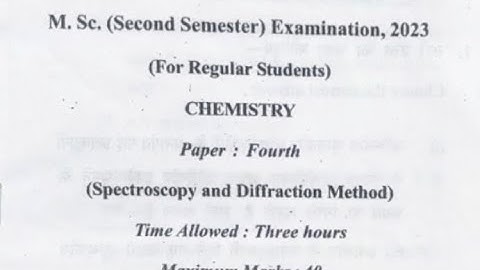 MSc 2sem Spectroscopy question paper 2023 || MSc 2sem Spectroscopy most imp questions