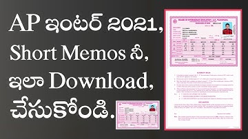 AP Inter 2021 Short Memo Download, Ap Inter 2nd Year Marks memo download, Ap Inter  memo download