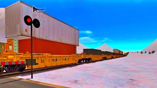 THE  LONGEST FREIGHT HIGH SPEED LEVEL CROSSING | TRAIN AND RAIL YARD SIMULATOR screenshot 5