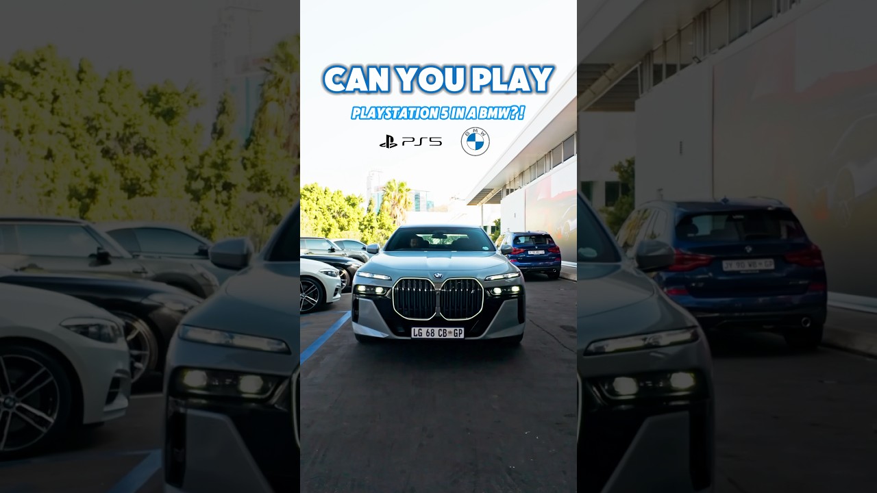 PLAYING PS5 IN A BMW?! 😤🤝🏽 #shorts #bmw #bmwi7 #ps5 #playstation #electric  #fortnite #gt7 #tech