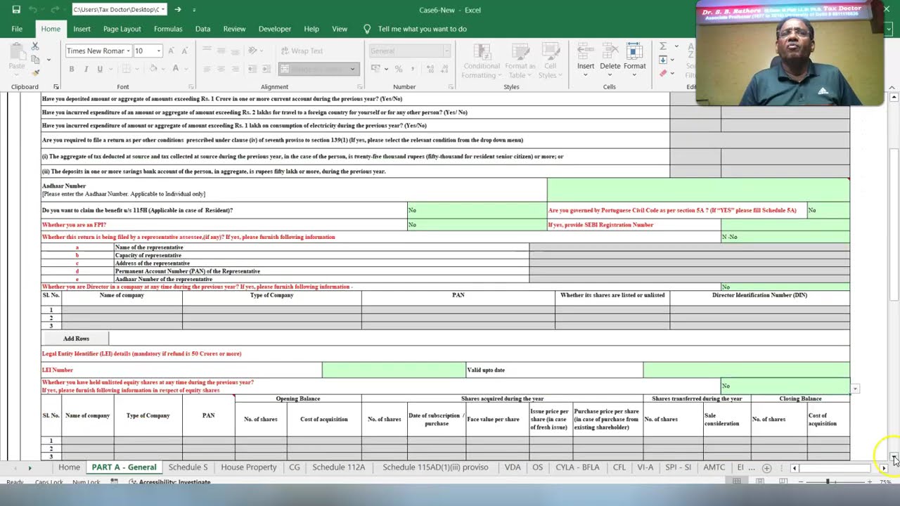 Filing of ITR-2: Case-6 (New Regime) Naresh Kumar Malhotra Salary, Sale of Gold/Computer, Dividend..