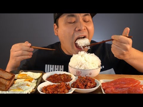 밥이 술술 들어가는 4가지젓갈과 밥 먹방~!! 리얼사운드  social eating Mukbang(Eating Show)