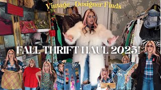 BIGGEST Fall Thrift Haul EVER | Vintage + Designer Finds, NYC Thrift + Midsize Fashion (Part 1)