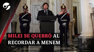 MILEI SE QUEBRÓ AL HABLAR DE CARLOS MENEM: “Aunque les duela fue el mejor presidente de la historia”