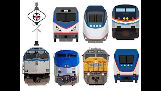 【踏切アニメ】倍速★アメリカの踏切と電車総集編／Compilation of US railroad crossings