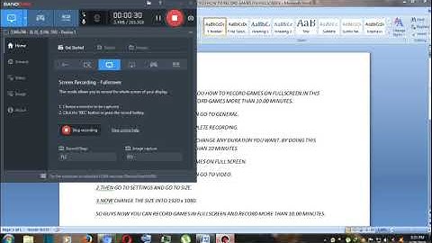 HOW TO RECORD GAMES WITH BANDICAM IN FULLSCREEN AND TO RECORD MORE THAN 10 MINUTES