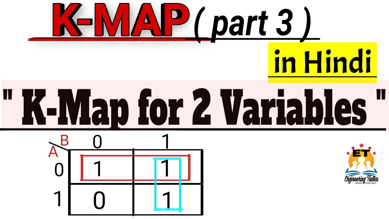 K-Map (part 3) | K map for 2 variables | step by step solution with ...
