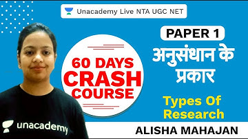60 Days Paper I Crash Course | Types of Research | Unacademy Live NTA UGC NET
