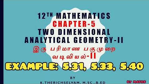 EXAMPLE 5.31, 5.33, 5.40 (TN 12TH MATHS)