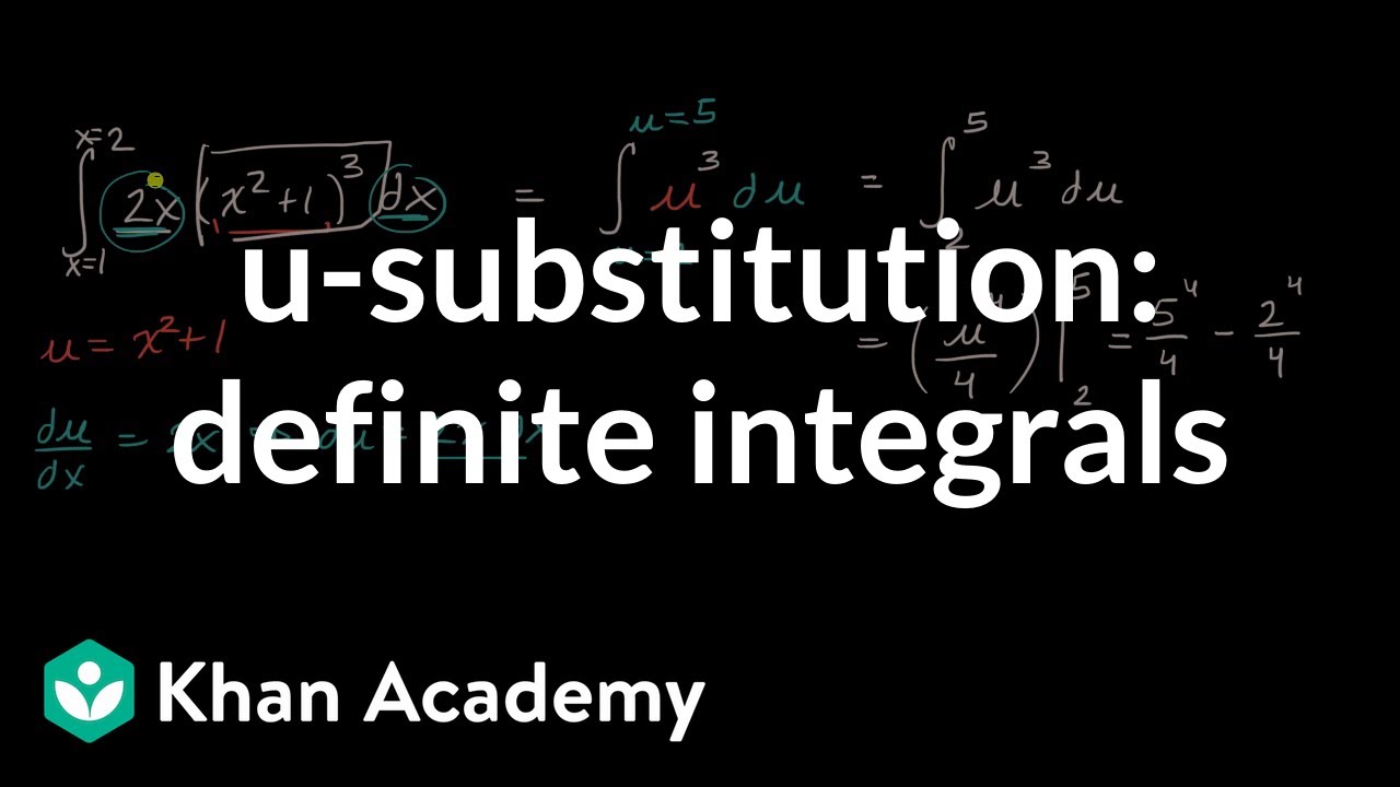 𝘶 Substitution Definite Integrals Video Khan Academy