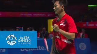 Badminton Mens Team Semi-Finals Mas vs Ina Match 5 (Day 6) | 28th SEA Games Singapore 2015