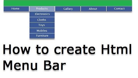 How to create Html Menu Bar