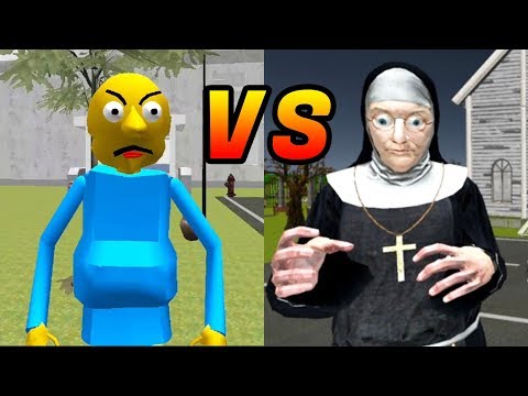 Baldy Neighbor School Escape VS Nun Neighbor Escape From Evil (Funny Moments)