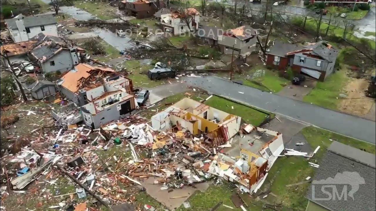 03312023 Little Rock, AR Significant Tornado Damage via Drone YouTube