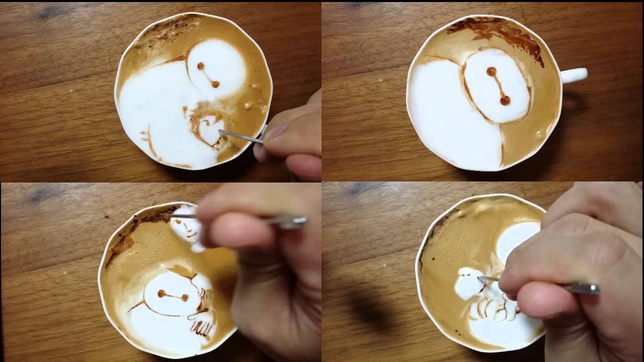 本日の暇カプチーノ ベイマックス Bighero6 ラテアート Latteart Youtube